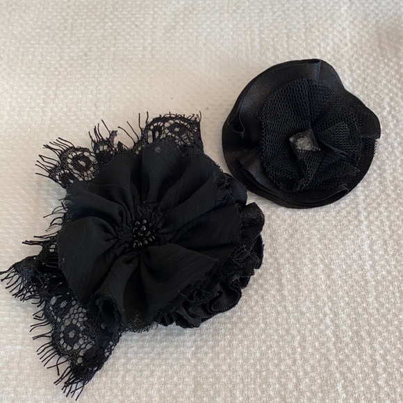 Victorian Style Vintage Mourning Jewelry Black Lace Retro Tulle Brooches Pins - Picture 1 of 7